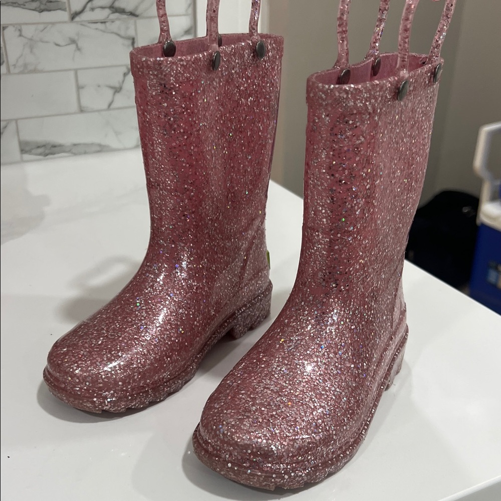 Sparkly Pink Glitter Rain Boots